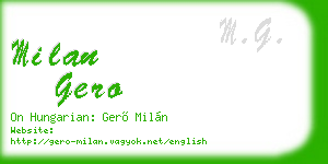 milan gero business card