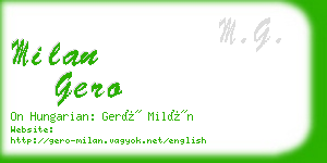milan gero business card